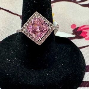 Fragrant Jewels Pink Sparkle Ring in Silver Band